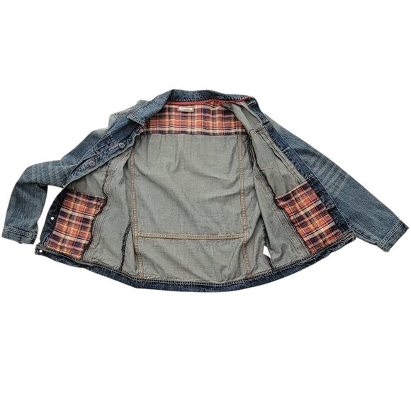 Carbon2Cobalt C2C Men's VTG Burnout Denim Trucker Jacket Size Large - Picture 3 of 14